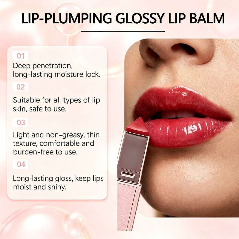 Lip-Plumping Glossy Lip Balm, Hydrating Tinted Lip Stick